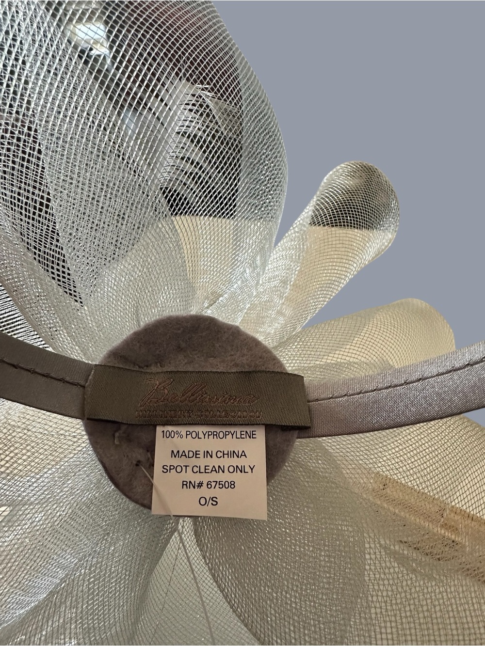 Bellissima Pale Grey Gathered Net Fascinator Headband Wedding Kentucky Derby - Picture 10 of 10